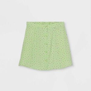 New Art Class High Waist Button Front Floral Skirt Brilliant Mint